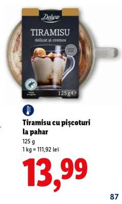 Tiramisu cu pișcoturi, la pahar