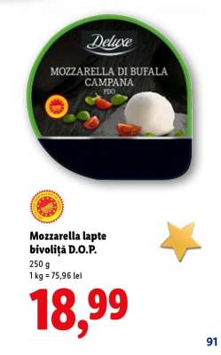 Mozzarella lapte bivoliță D.O.P.