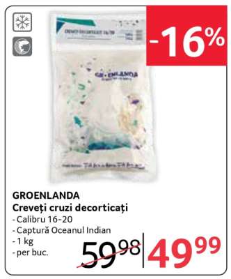 GROENLANDA Creveți cruzi decorticați
