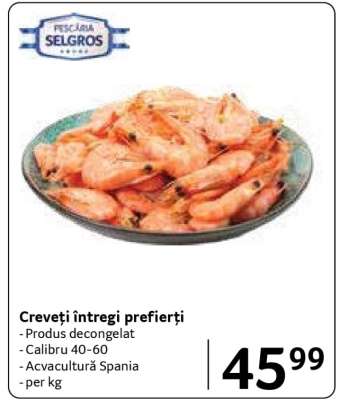 Creveți întregi prefierți