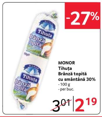 MONOR Tihuța Brânză topită cu smântână 30%