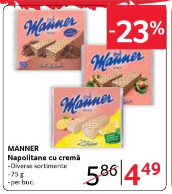 MANNER Napolitane cu cremă