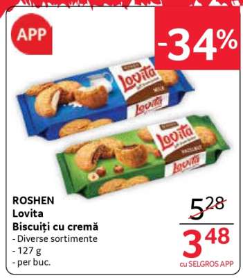 ROSHEN Lovita Biscuiți cu cremă