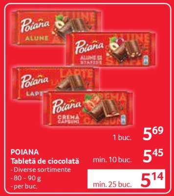 POIANA Tabletă de ciocolată
