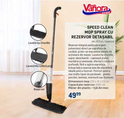 SPEED CLEAN MOP SPRAY CU REZERVOR DETAȘABIL