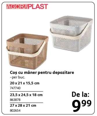 Coș cu mâner pentru depozitare