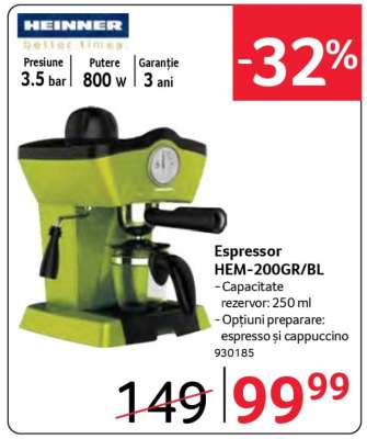 Espressor HEM-200GR/BL