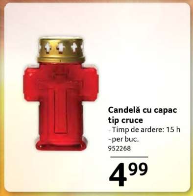 Candelă cu capac tip cruce