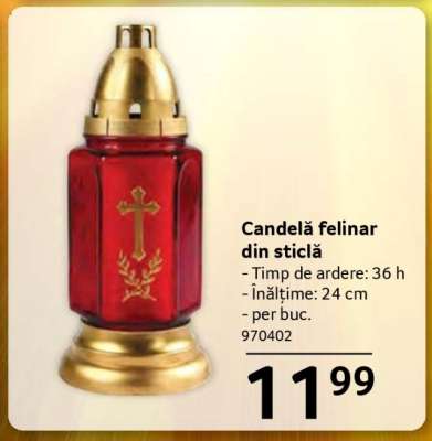 Candelă felinar din sticlă