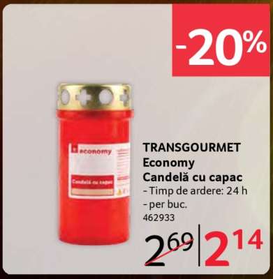 TRANSGOURMET Economy Candelă cu capac