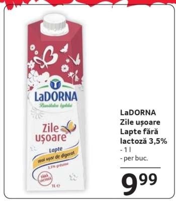 LaDORNA Zile ușoare Lapte fără lactoză 3,5%