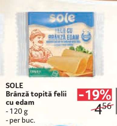 SOLE Brânză topită felii cu edam