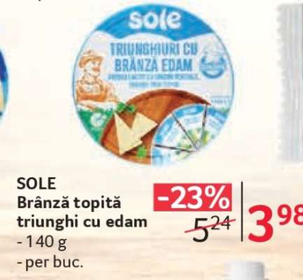 SOLE Brânză topită triunghi cu edam