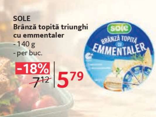 SOLE Brânză topită triunghi cu emmentaler