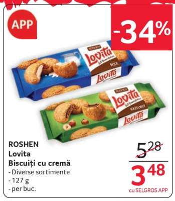 ROSHEN Lovita Biscuiți cu cremă