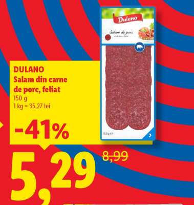 DULANO Salam din carne de porc, feliat