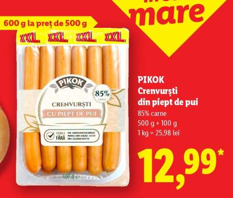 Pikok Crenvurști din piept de pui